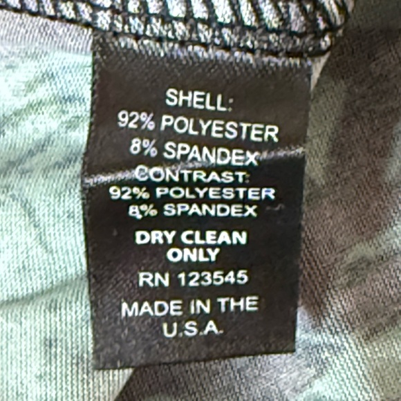 IGIGI Green Black Wrap Dress 12 Made USA Long Sleeve Stretch Midi Holiday Chic - Picture 10 of 11